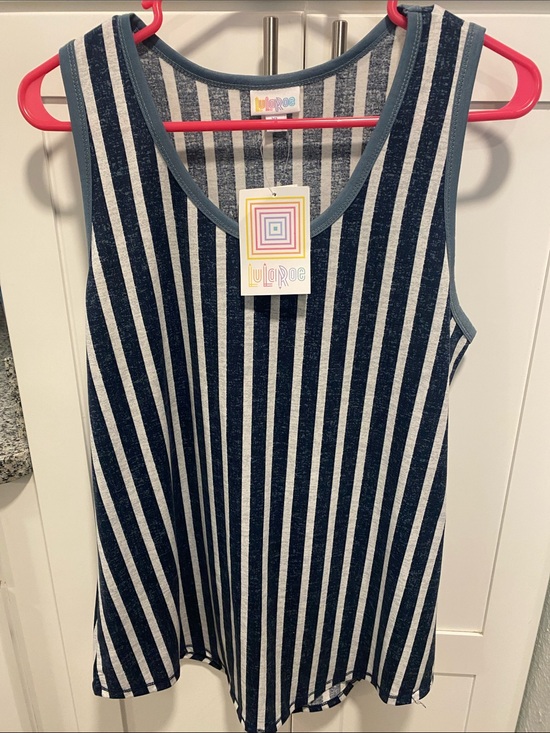 LuLaRoe Tops - LuLaRoe navy and white striped sleeveless top